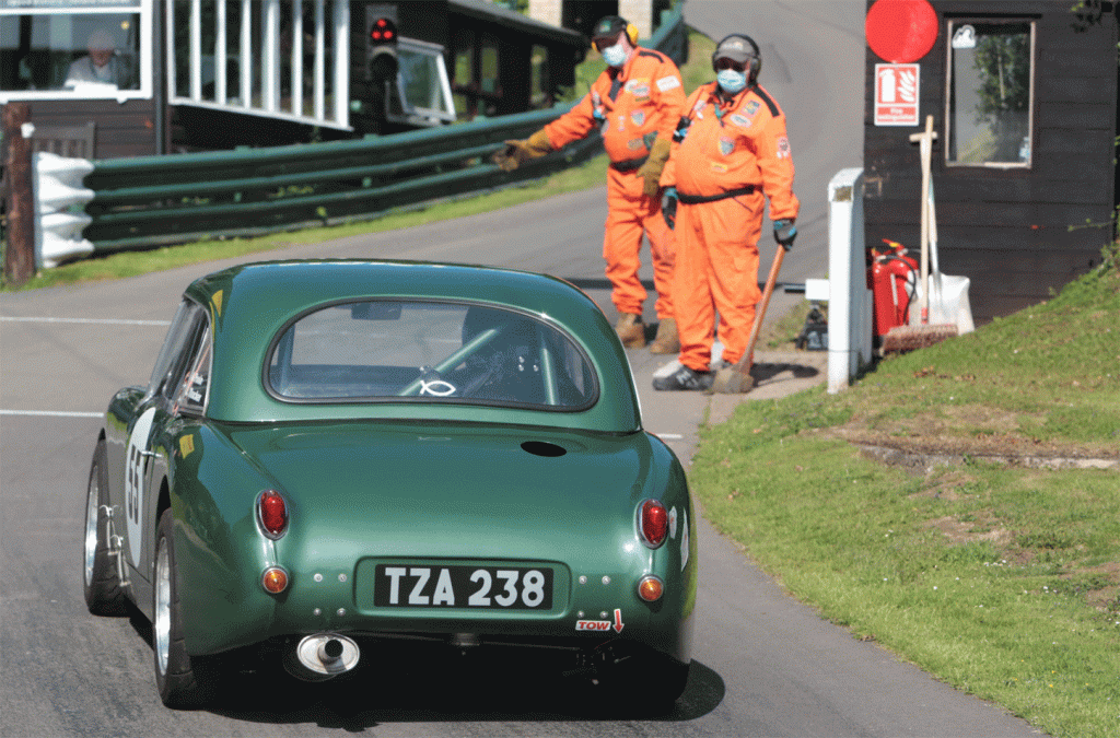 MG Sprite At Shelsley Walsh approaches the start